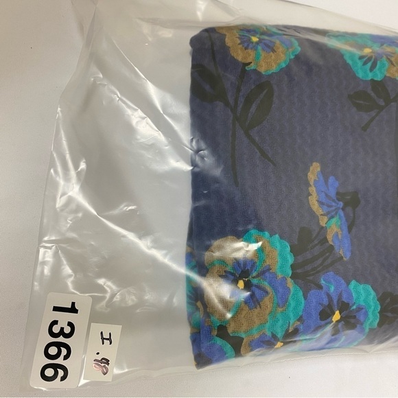 Fossil Blue Dress Lite Blue Flowers Zips Up Back - Picture 9 of 9